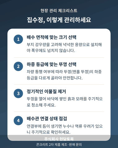 콘크리트 집수정 시공 후 현장 관리법 4가지 체크리스트