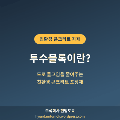 투수블록이란? 도로 물고임을 줄여주는 친환경 콘크리트&nbsp;포장재